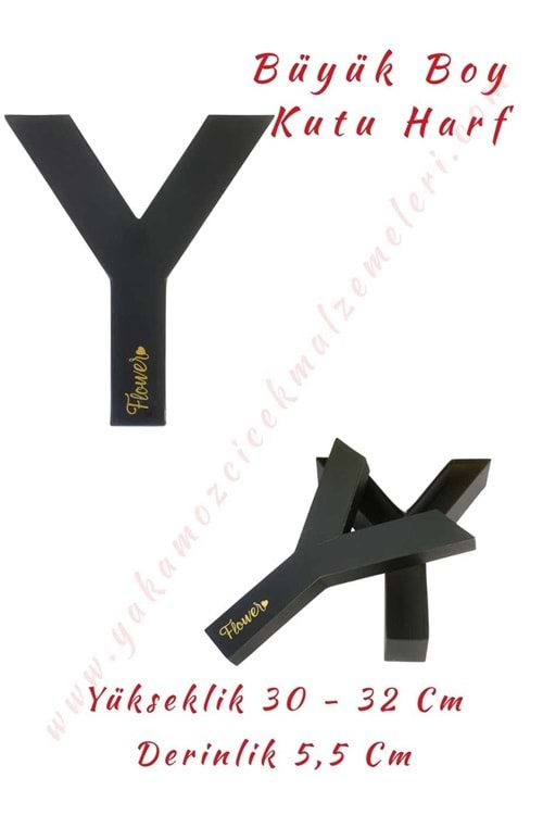 Y Kutu Harf Büyük Boy Çiçek Çikolata Aranjman Kutusu - Y Harfi