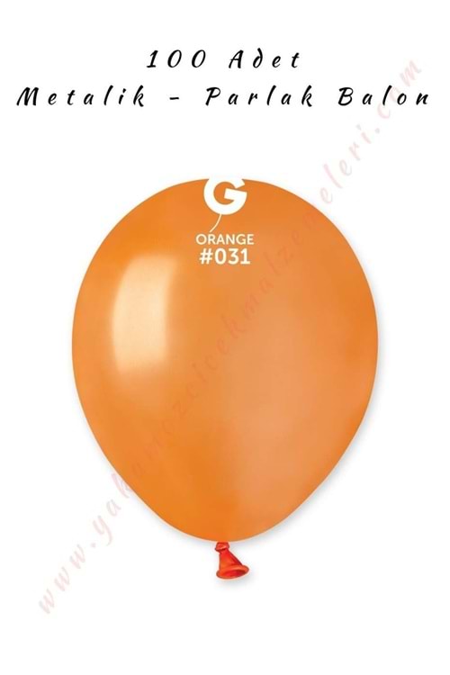 Gemar Balon Metalik - Parlak 100 Adet - Turuncu