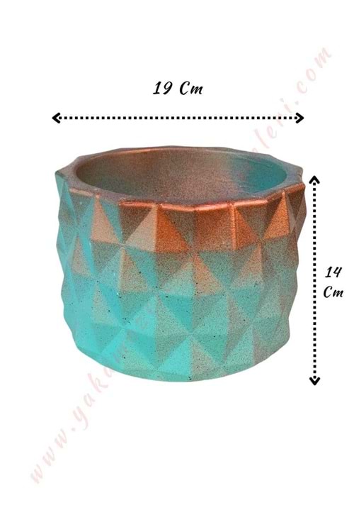 Beton Saksı Çap 19 Cm Yükseklik 14 Cm - Ebruli