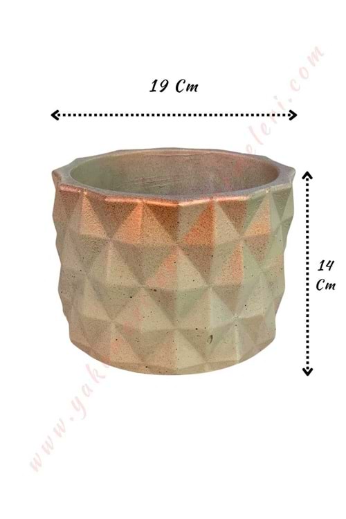 Beton Çanak Saksı Çap 19 Cm Yükseklik 14 Cm - Gri