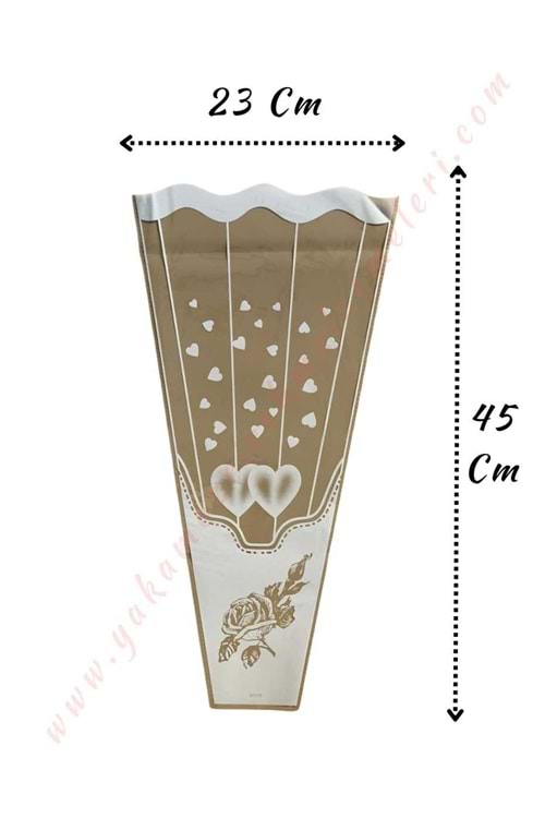 Çiçek - Buket Paketleme Poşeti Desenli Dar 100 Adet 23*45 Cm YK-148 - Beyaz