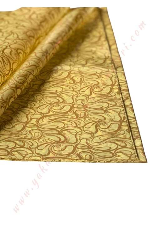 Kampanyalı Kesik Selefon Çiçek Buket Paketleme Malzemesi 56*56 Cm 20 Adet - Altın - Gold