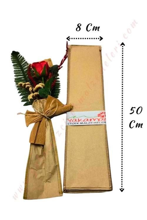 Çiçek - Buket Paketleme Kraft Tek Güllük 20 Adet 8*50 Cm