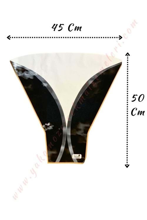 Çiçek - Buket Paketleme Poşeti Buket Desenli 100 Adet 45*50 Cm YK-176 - Siyah