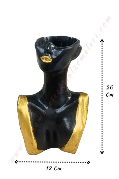 Beton Kadın Silüet Vazo - Şamdan - Mumluk 20*12 Cm