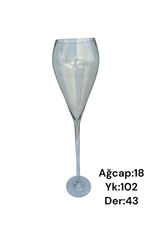 Cam Kadeh Jumbo Boy 18*102 Cm Derinlik 43 Cm 010