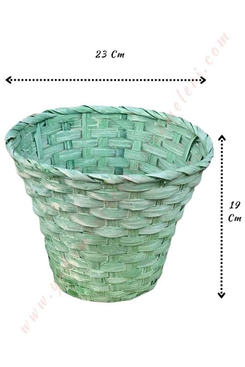 Örme Sepet Büyük Boy Çap 23 Cm Yükseklik 19 Cm YK-128 - Yeşil