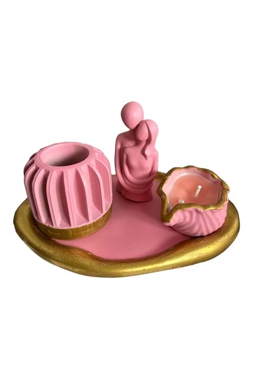SERAMİK KAKTÜSLÜK TRİO - koyu pembe