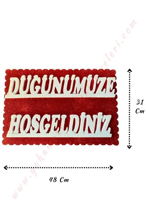 Strafor Simli Kapı Duvar Süsü - Düğünümüze Hoşgeldiniz Kare