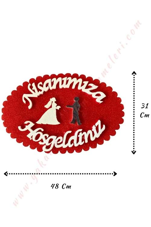 Strafor Simli Kapı Duvar Süsü - Nişanımıza Hoşgeldiniz Oval