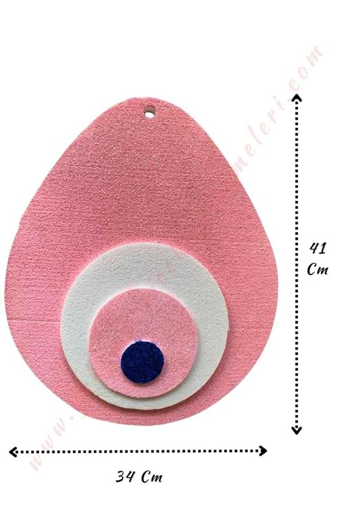 Strafor Simli Kapı Duvar Süsü - Pembe Yumurta