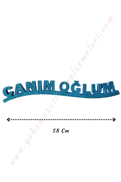 Simli Strafor Doğum Günü Süsü 58 Cm - Canım Oğlum