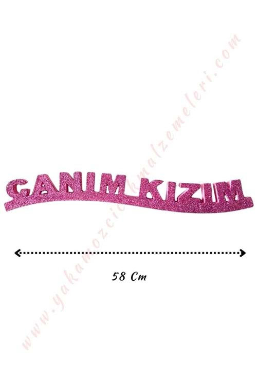 Simli Strafor Doğum Günü Süsü 58 Cm - Canım Kızım