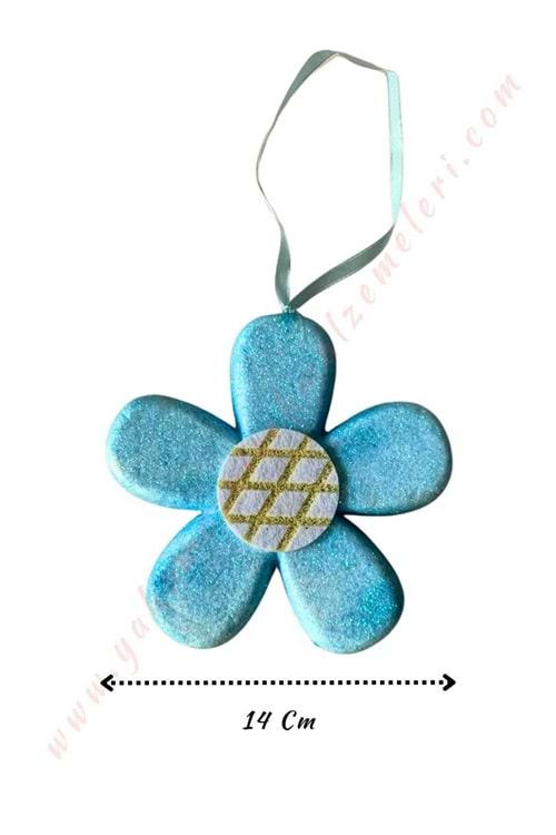 Strafor Simli Papatya 14 Cm - Mavi