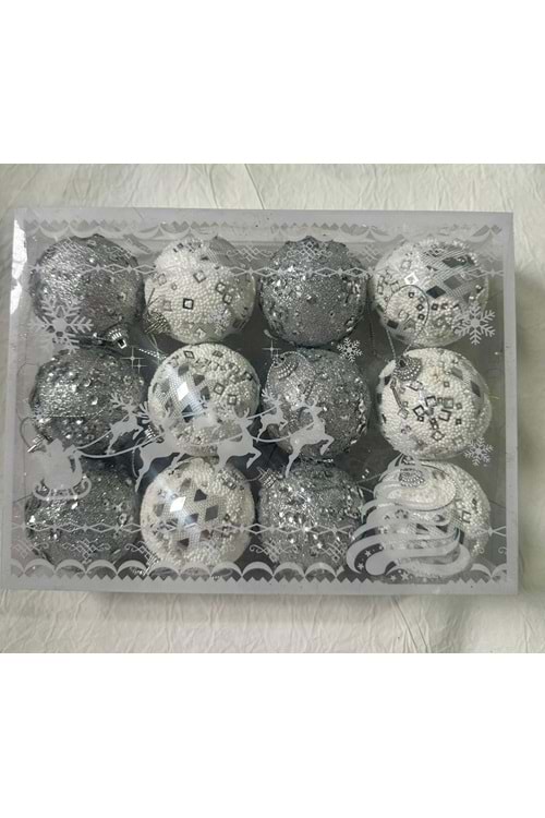 DEKOR YILBAŞI TOPLARI - gümüş
