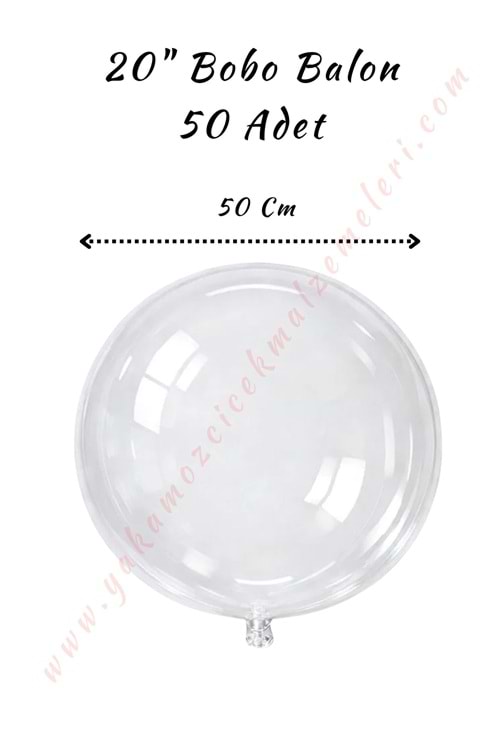 Bobo Balon - 20 İnch - 50 Adet