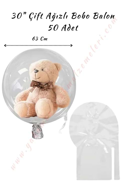 Bobo Balon - 30 İnch Çift Girişli - 50 Adet
