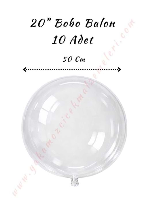 10 Adet Bobo Balon 20 İnç