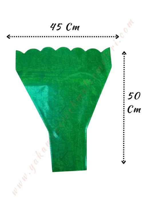 Çiçek - Buket Paketleme Poşeti Desenli 100 Adet 45*50 Cm YK-348 - Koyu Yeşil