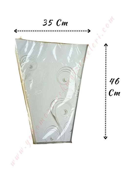 Çiçek - Buket Paketleme Poşeti Desenli 100 Adet 35*46 Cm YK-350 - Beyaz
