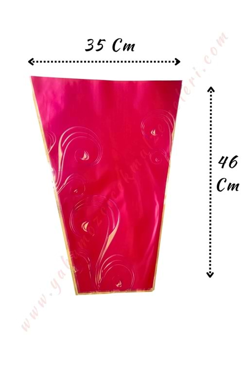 Çiçek - Buket Paketleme Poşeti Desenli 100 Adet 35*46 Cm YK-350 - Bordo