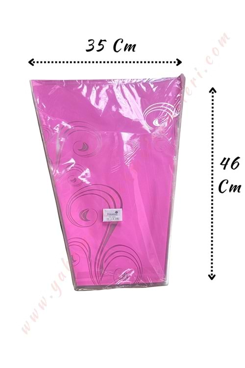 Çiçek - Buket Paketleme Poşeti Desenli 100 Adet 35*46 Cm YK-350 - Pembe
