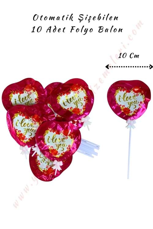 Kendi Kendine Şişen Folyo Balon 10 Adet YK-338 - Kırmızı