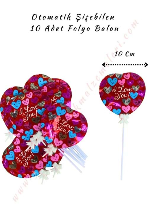 Kendi Kendine Şişen Folyo Balon 10 Adet YK-338 - Pembe