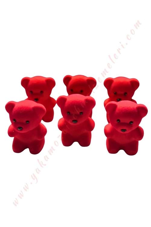Strafor Ayıcık Küçük Boy 6 lı Paket Boy 8 Cm YK-354 - Kırmızı