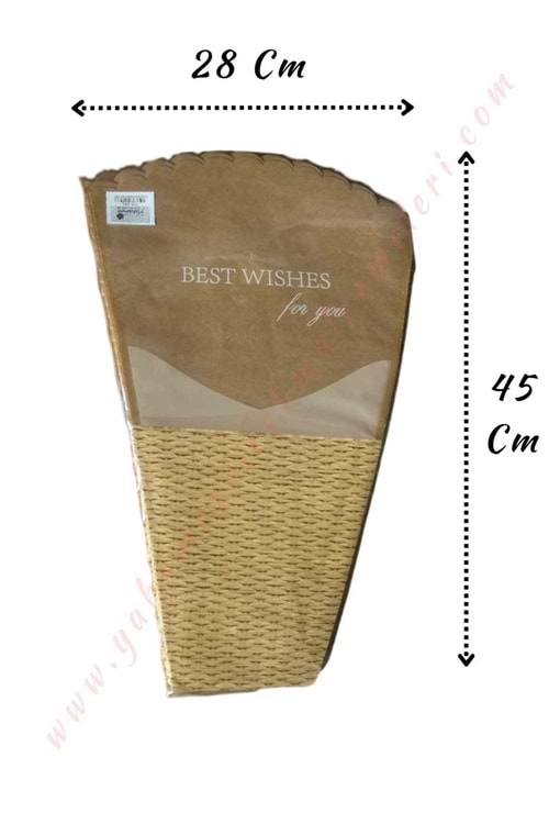 Çiçek - Buket Paketleme Poşeti Hasır Sepet Desenli 20 Adet 28*45 Cm YK-265