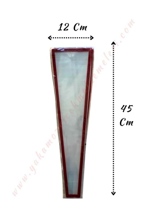 Çiçek Poşeti Çerçeveli 50 Adet 12*45 Cm - Tek Güllük YK-269 - Bordo