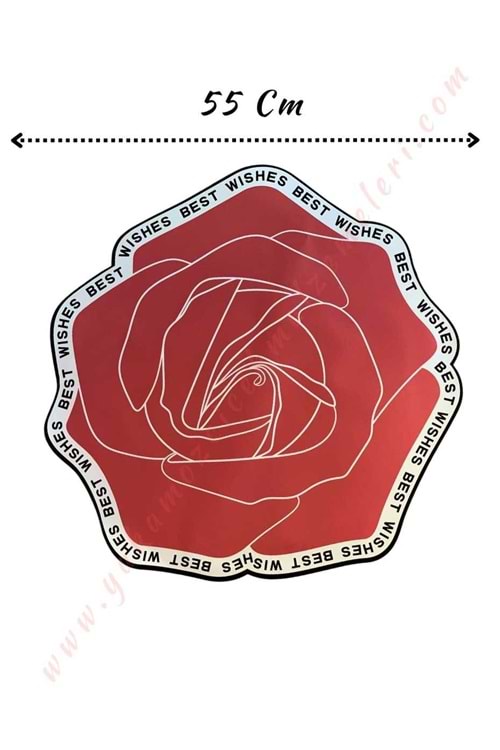 Gül Selefon Çiçek Buket Paketleme Malzemesi 55 Cm Çap 10 Adet YK-264 - Koyu Pembe