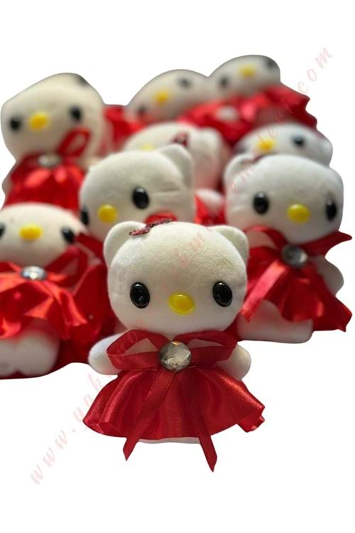 Hello Kitty Strafor Buket Süsleme Objesi 10 Lu Paket YK-277 - Kırmızı