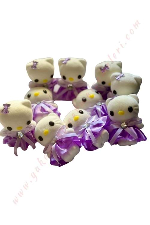 Hello Kitty Strafor Buket Süsleme Objesi 10 Lu Paket YK-277 - Lila