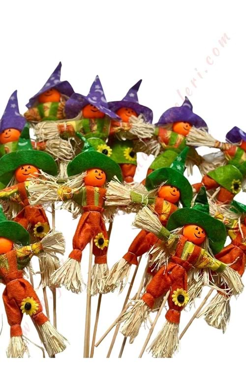 Cadılar Bayramı Halloween Balkabağı 12 Adet Boy 20 Cm Yükseklik 35 Cm YK-371 - Turuncu
