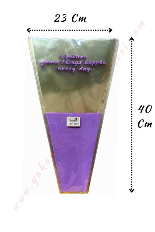 Çiçek - Buket Paketleme Poşeti 50 Adet 23*40 Cm YK-279 - Lila