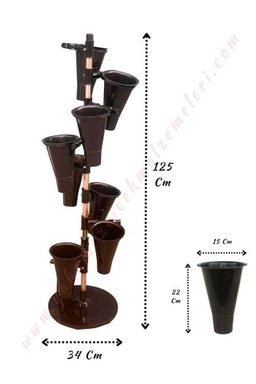 Çiçek Standı 9 lu Siyah Kovalı YK-428