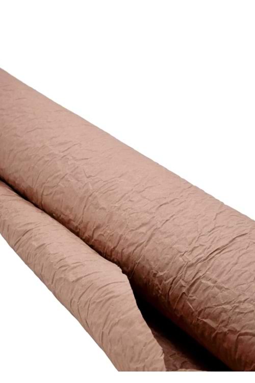 Buruşuk Kağıt - Buruşuk Kağıt - Düz Renkli - Açık Kahverengi - 60-70 CM X 9 METRE
