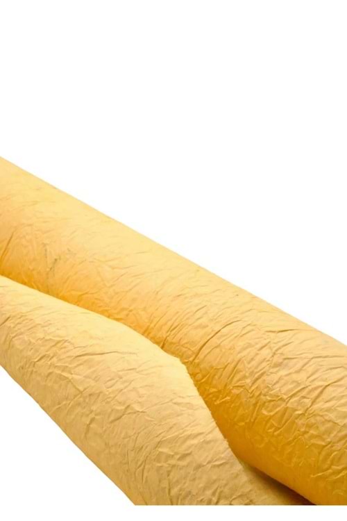 Buruşuk Kağıt - Buruşuk Kağıt - Düz Renkli - Hardal - 60-70 CM X 9 METRE