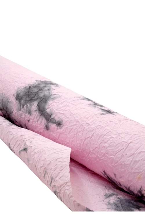 Buruşuk Kağıt Ebruli - Buruşuk Kağıt - Ebruli - Pembe-Siyah - 58 CM X 9 METRE