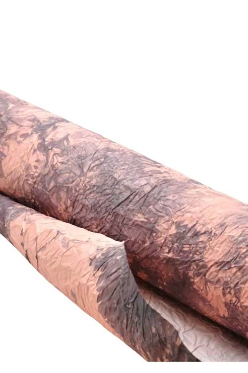 Buruşuk Kağıt Ebruli - Buruşuk Kağıt - Ebruli - Somon-Siyah - 58 CM X 9 METRE