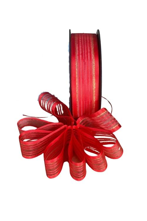 Kurdele Çekme - Kurdele Modelleri - Çekme Kurdele - Kırmızı - 2,5 CM X 20 METRE