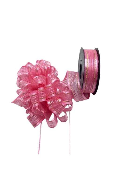 Kurdele Çekme - Kurdele Modelleri - Çekme Kurdele - Pembe - 2,5 CM X 20 METRE