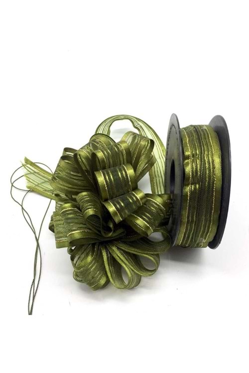 Kurdele Çekme - Kurdele Modelleri - Çekme Kurdele - Yeşil - 2,5 CM X 20 METRE