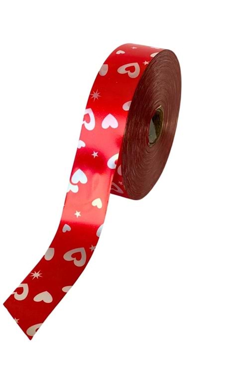 Desenli Rabant Kurdele 3 Cm X 50 Metre - Rabant Modelleri - Desenli Rabant - Kırmızı - 3 CM X 50 METRE