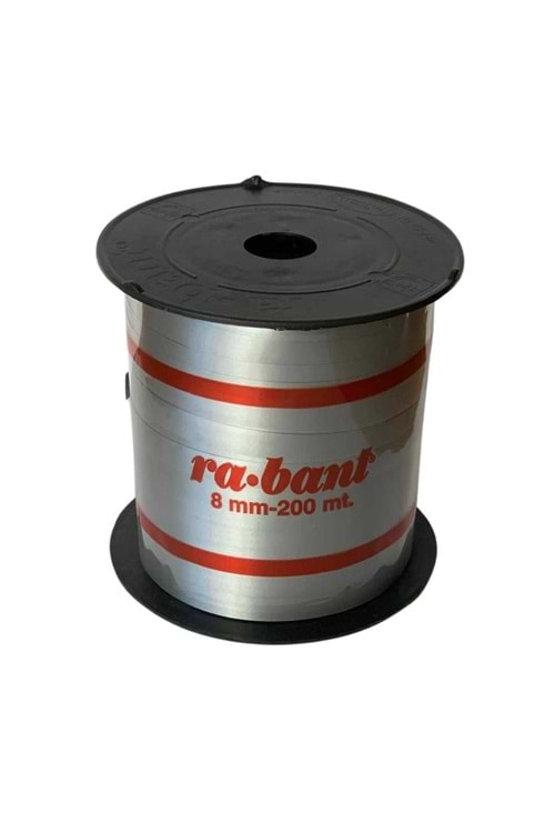İnce Rabant Kurdele 8 mm x 200 Metre - Rabant Modelleri - Renkli Rabant - Gri - 8 MM X 200 METRE