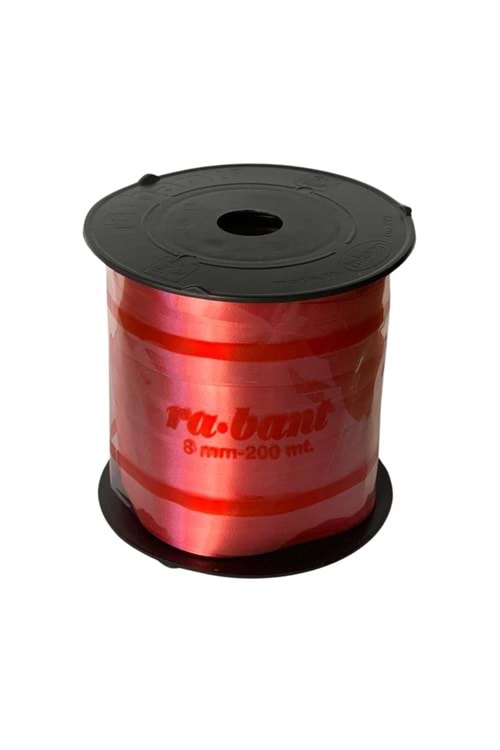 İnce Rabant Kurdele 8 mm x 200 Metre - Rabant Modelleri - Renkli Rabant - Kırmızı - 8 MM X 200 METRE