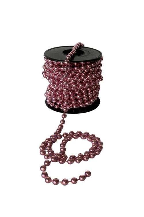 İnci Boncuk Kurdele Parlak Renkler - Kurdele Modelleri - Boncuk İnci - Açık Pembe - 8 MM X 7 METRE