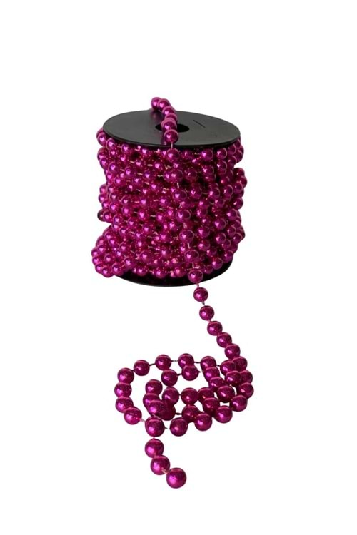 İnci Boncuk Kurdele Parlak Renkler - Kurdele Modelleri - Boncuk İnci - Pembe - 8 MM X 7 METRE