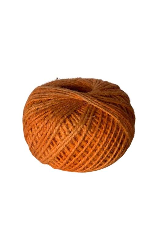 Jüt Hasır İp Yumak 100 Gram - Kurdele Modelleri - Jüt Kurdele - Turuncu - 100 GRAM